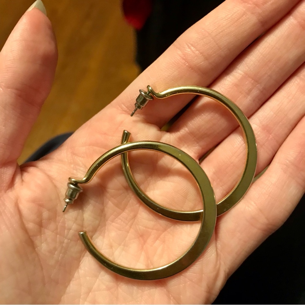 Vintage Gold Toned Hoop Earrings